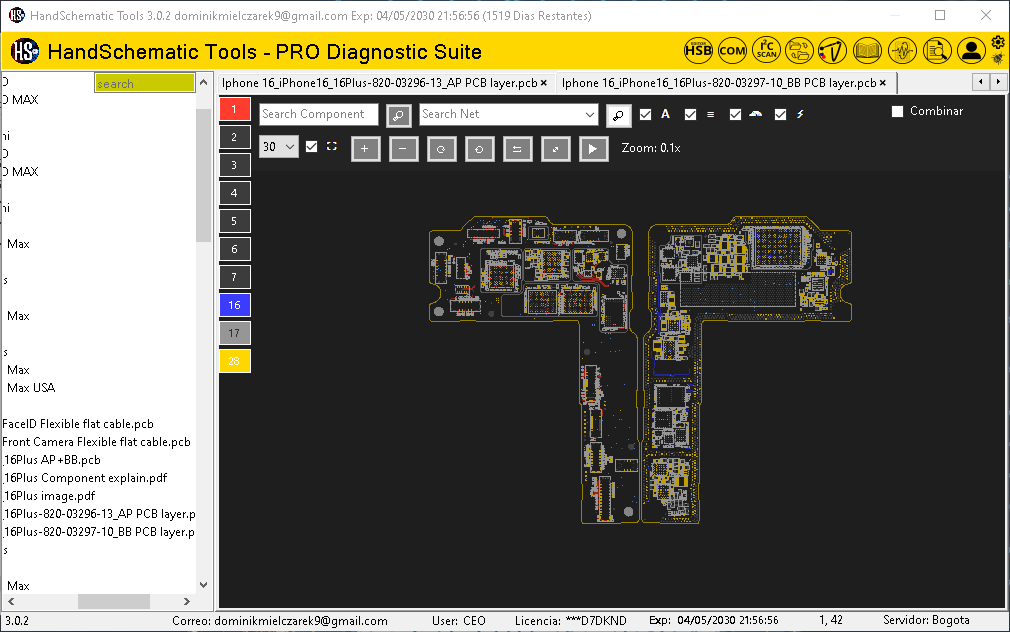 Schematic o Boardview de Apple iPhone Iphone 16 para reparación